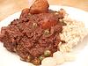 Japanese beef curry with brown rice and rakkyou Japanese beef curry with brown rice and rakkyou