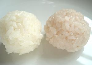 Pink and white sushi rice Pink and white sushi rice